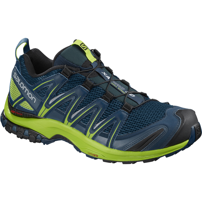 SALOMON XA PRO 3D Philippines - Men's Trail Running Shoes - Dark Blue/Green | 365724-VDY